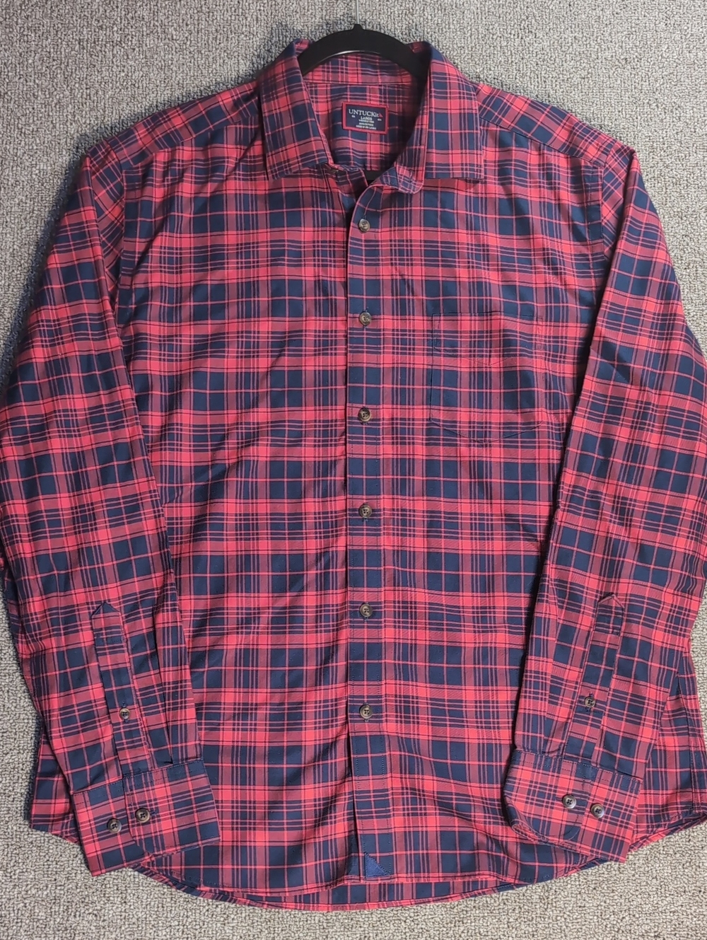 UNTUCKit Lot of 3 Plaid Cotton Wrinkle Free Long Sleeve Button Down Size Large - Picture 9 of 12